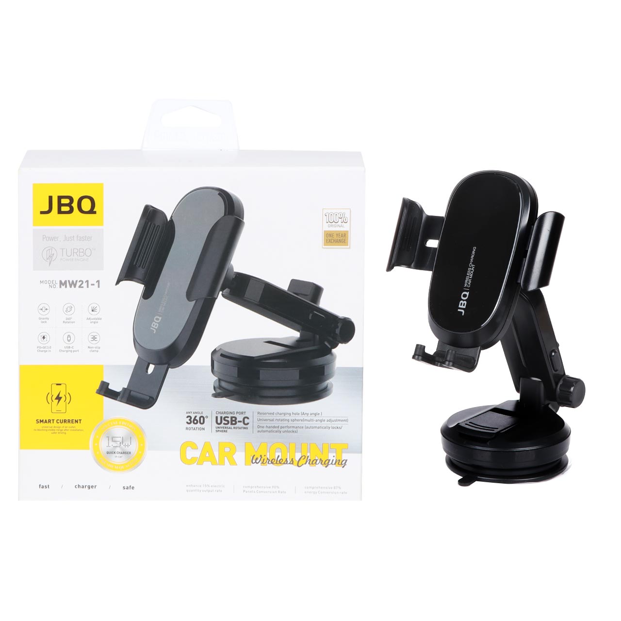 هولدر و شارژر وایرلس JBQ مدل MW21-1 - مشکی (پک ضعیف)